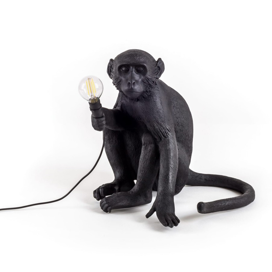Светильник Monkey Lamp Sitting, черный #1