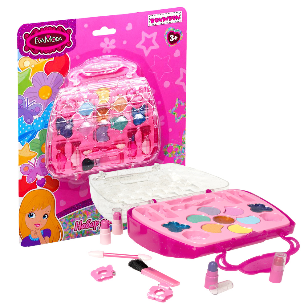 Набор декоративной косметики для девочек САКВОЯЖ в розовой сумочке Eva Moda Bondibon детский бьюти бокс, #1