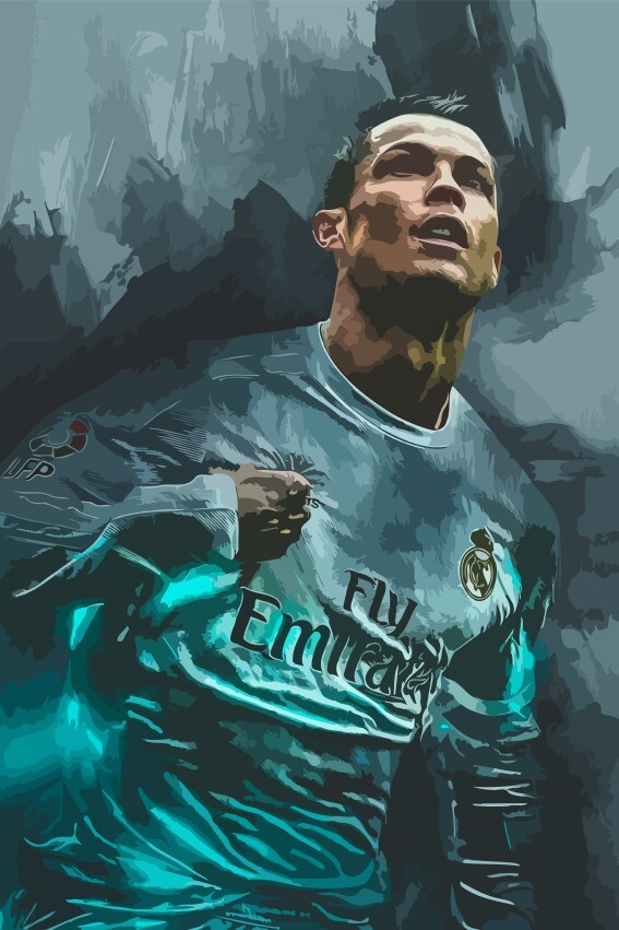 Картина по номерам на холсте Спорт Футбол (Криштиану Роналду, Реал Мадрид) - 7877 В 60x40  #1