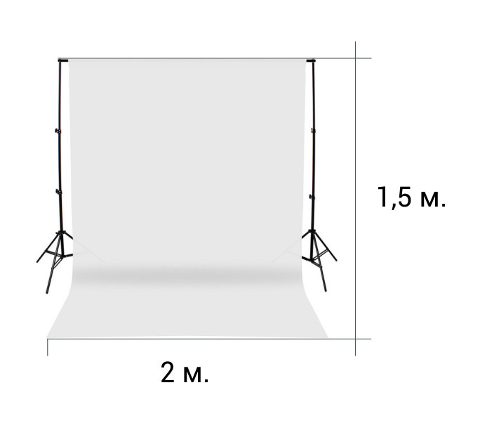 GOZHY Хромакей 200 см x 150 см, белый #1