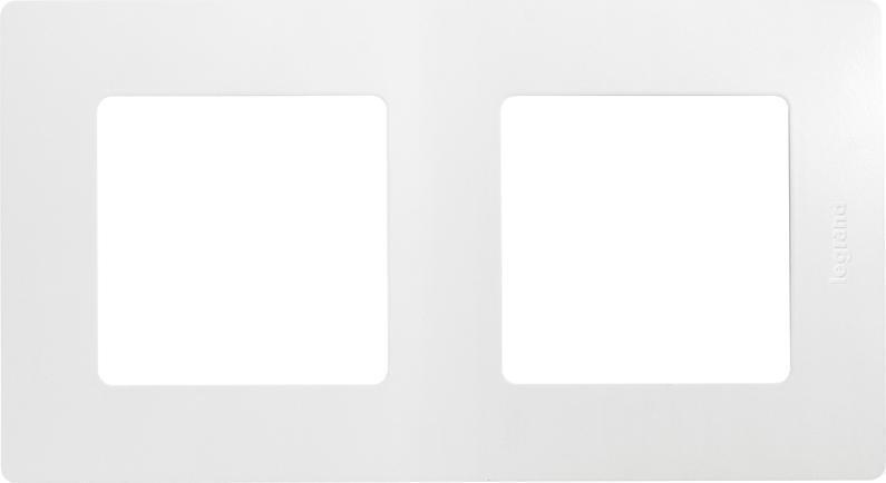 Рамка Legrand Etika двухместная универсальная белая #1