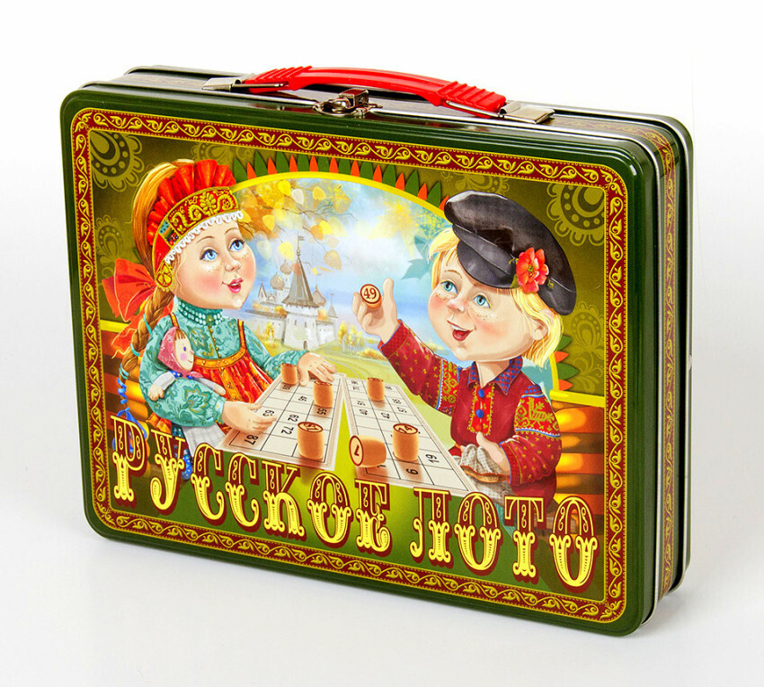 Русское лото Посиделки, в жестяном чемоданчике арт.01746 #1
