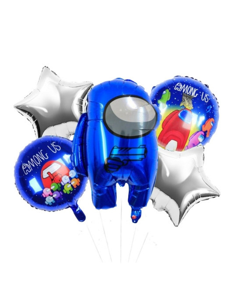 Набор воздушных шаров МОСШАР - облако шаров АмонгАс Among as игра среди нас - 5 шт, высота 65 см, цвет #1