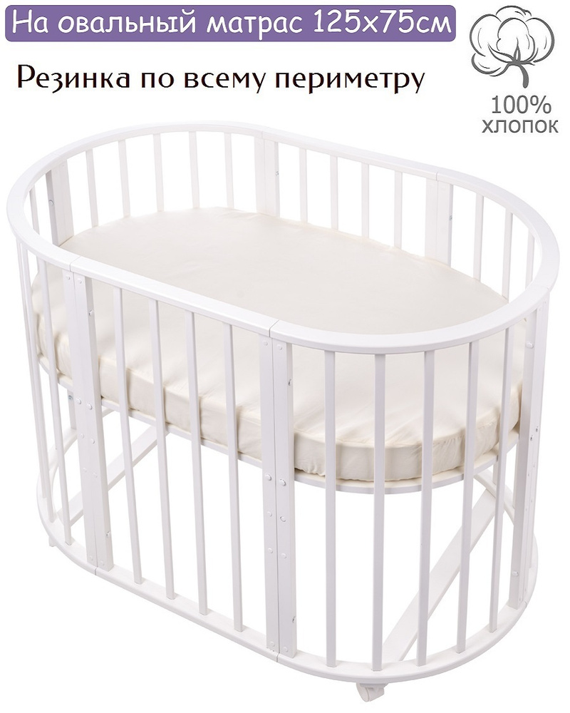 Lemony kids Простыня на резинке, Поплин, 75x125 см #1