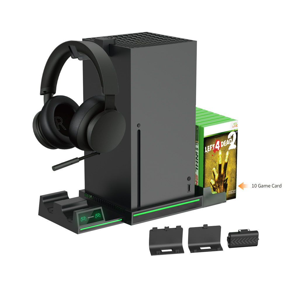 Многофункциональный стенд DOBE для Xbox series X, с индикаторами и функцией пассивного охлаждения + зарядная #1