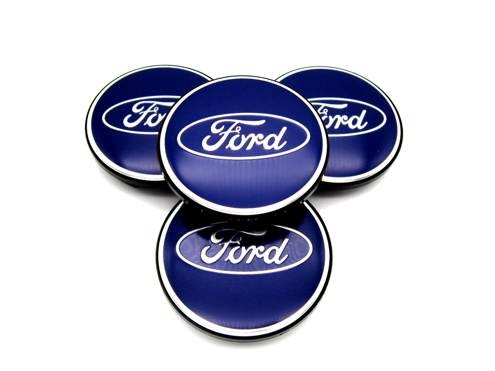 Колпачки заглушки на литые диски КиК Форд синий 62/55/10, 1 колпачок  #1