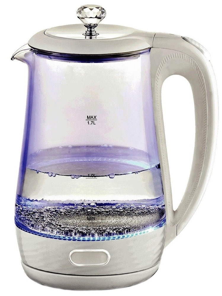 Чайник стеклянный Kelli KL-1404 электрический, 1.7 л белый #1