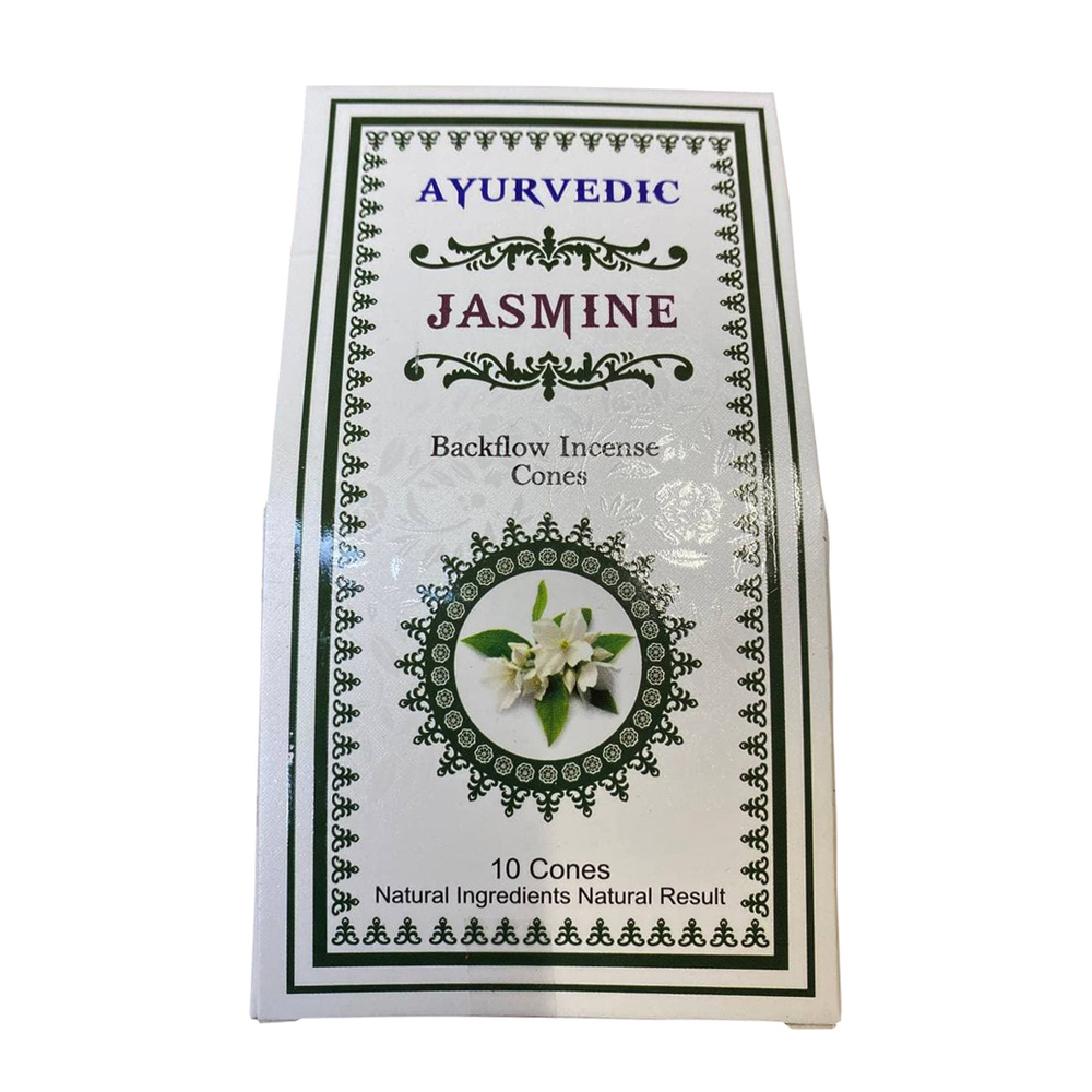 Ayurvedic Жасмин - 10 шт, ароматические благовония, пуля, стелющийся дым, Jasmine - Аюрведик  #1