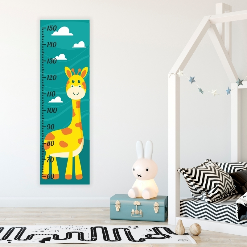 Ростомер детский "Жираф" наклейка 30 х 100 см интерьерная на стену для девочки / мальчика / детей / малышей. #1