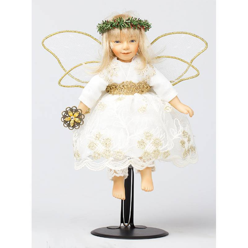 Кукла фарфоровая Birgitte Frigast Ангел, с розой, 18 см, (1 шт/уп) #1