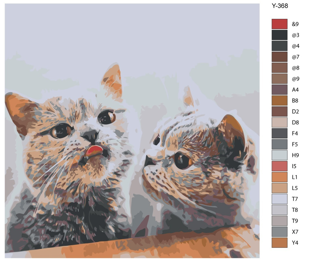 Картина по номерам Y-368 "Милые коты" 70x70 #1