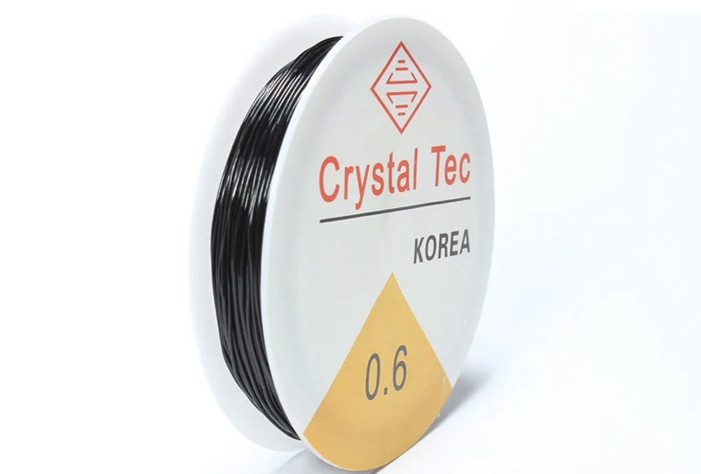 Резинка для бисера CRYSTAL TEC диаметр 0,6 мм, 20 метров (черный)  #1
