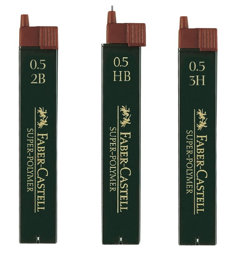 Грифели Faber-Castell Super-Polymer 0,5 мм, твердость 2B + HB + 3H, 3 тубы по 12 шт.  #1