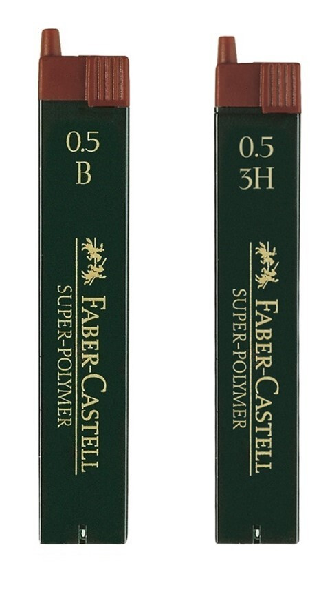 Грифели Faber-Castell Super-Polymer 0,5 мм, твердость B + 3H, 2 тубы по 12 шт.  #1