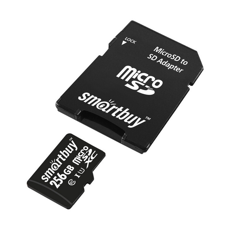 Карта памяти SmartBuy microSDXC 256Gb UHS-I Cl10 +ад, SB256GBSDCL10-01 #1