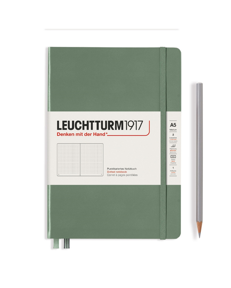 Блокнот Leuchtturm1917 Smooth Colours A5 (14.5x21см.), 80г/м2, 251 стр. (125 л.), в точку, твердая обложка #1