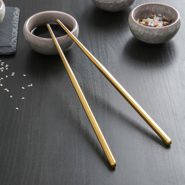 Палочки для суши Bacchette, длина 21 см, цвет золотой, 2 набора  #1