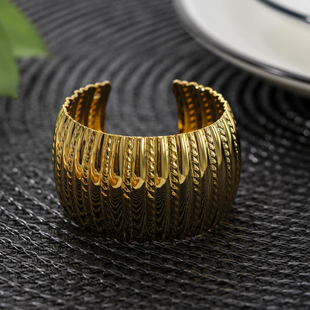 Кольцо для салфетки для сервировки стола "Корона", металлическое, цвет золотистый, размер 4,8х3 см  #1