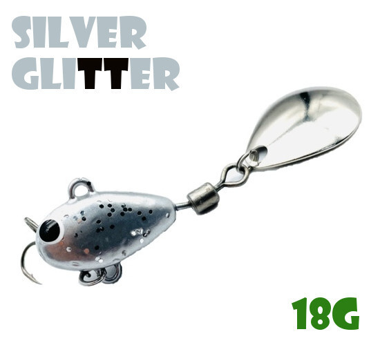 Тейл-Спиннер Uf-Studio Hurricane 18g #Silver Glitter #1