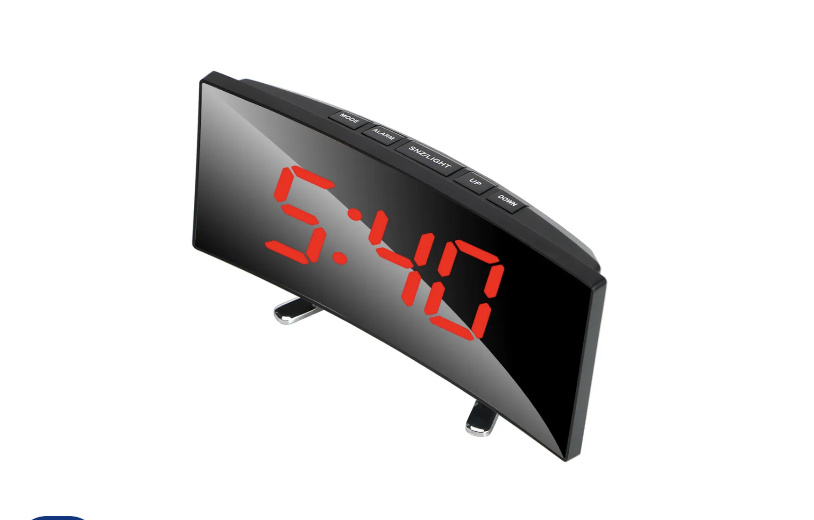 Электронные часы с большим экраном будильник белые часы изогнутая поверхность креативные на рабочий стол #1