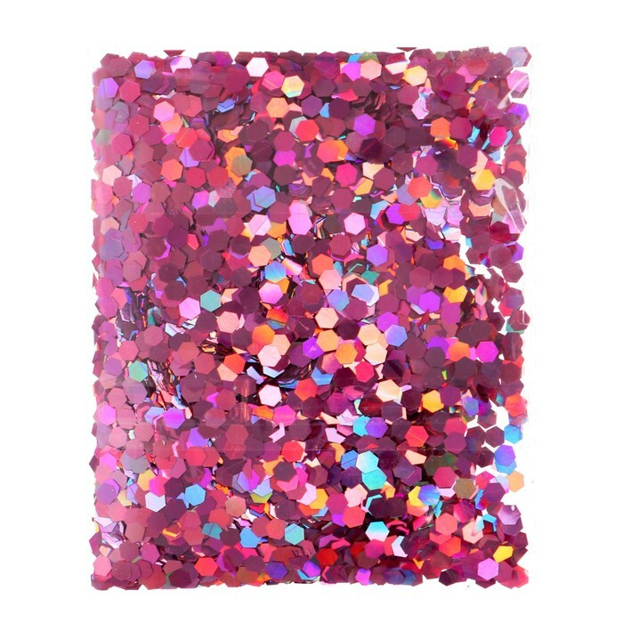 Наполнитель для шара "Конфетти шестиугольник", 3 мм, 10 г, цвет розовый  #1
