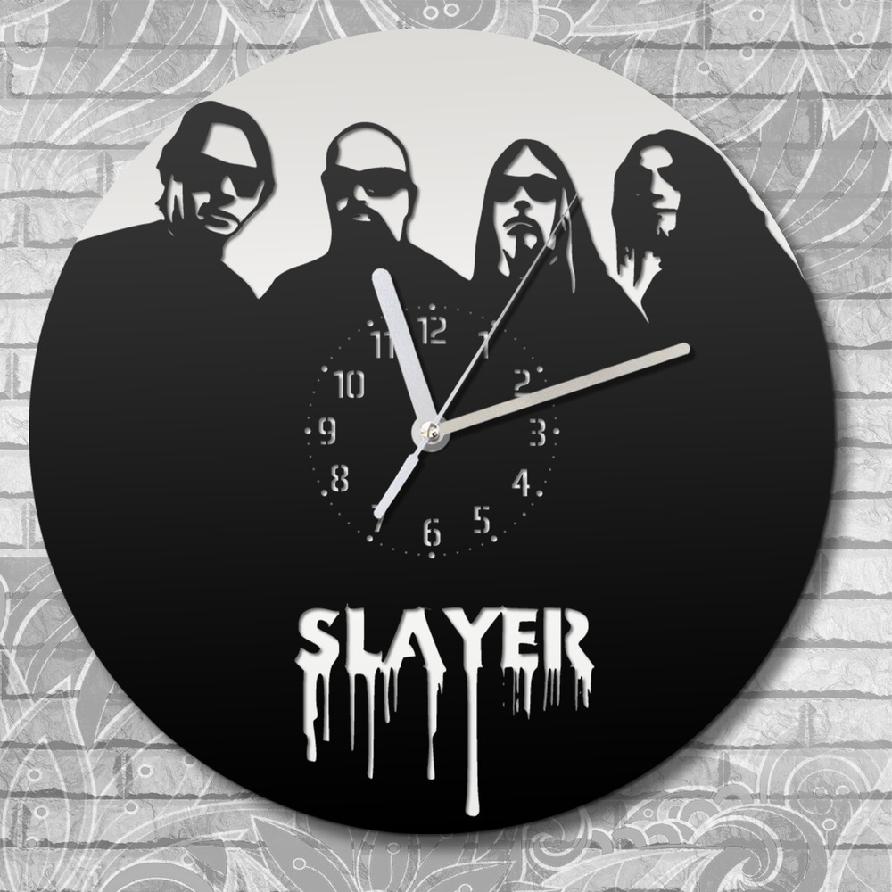 Настенные часы деревянные бесшумные музыка слэйер slayer - 530  #1