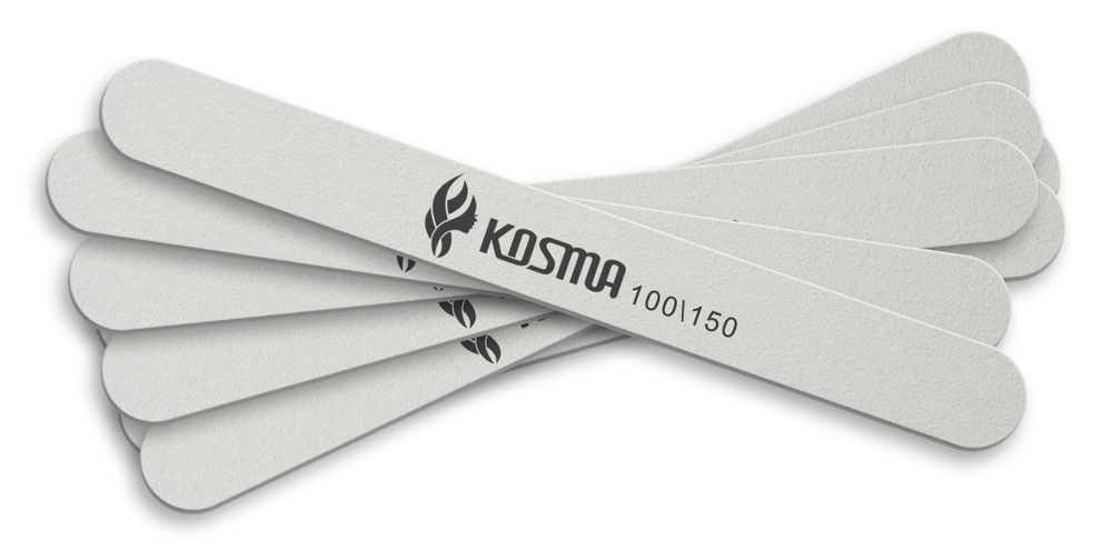 KOSMA Набор пилка прямая большая белая 100/150 пластиковая основа 50 шт. в упаковке  #1
