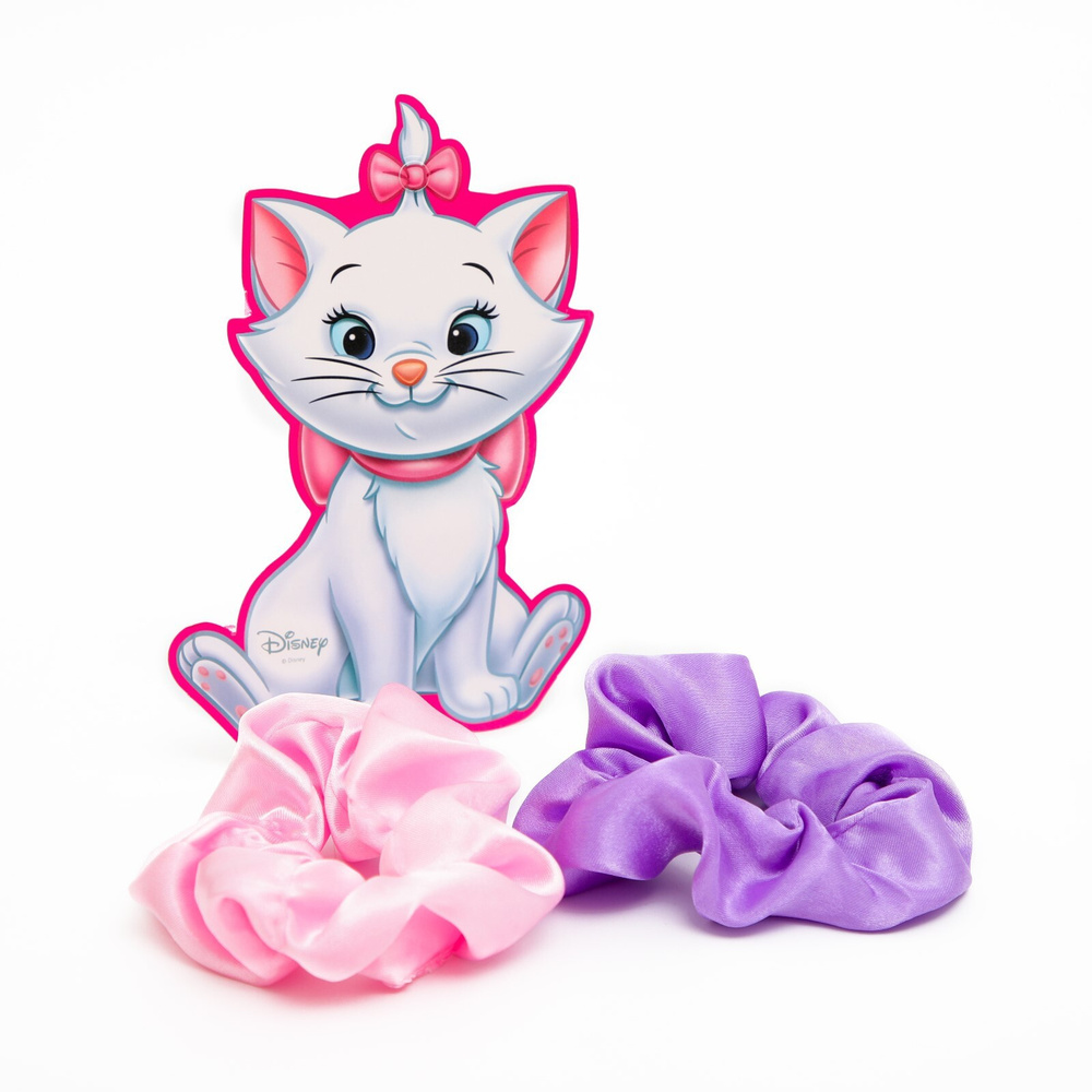 Резинки для волос детские Disney Коты аристократы "Кошечка Мари", для девочек, детские, атласные, 2 шт #1