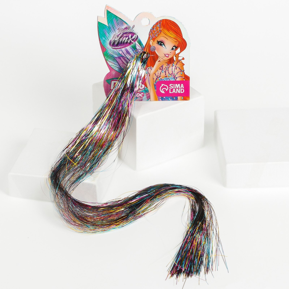 Прядь для волос WINX "Фея Блум", блестящая цветная #1