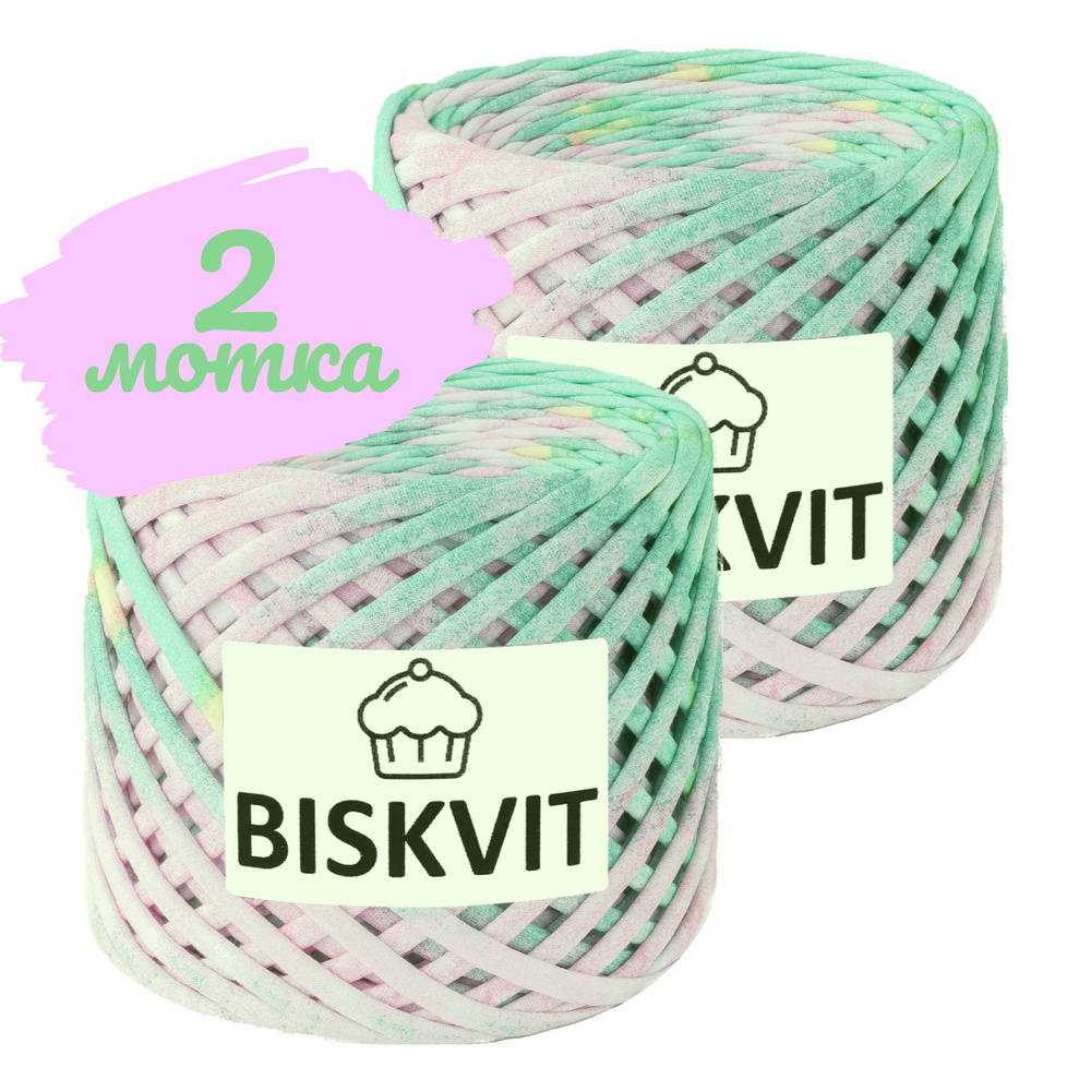 Трикотажная пряжа Biskvit кэнди, 100м., лицевая,2шт. (бисквит)  #1