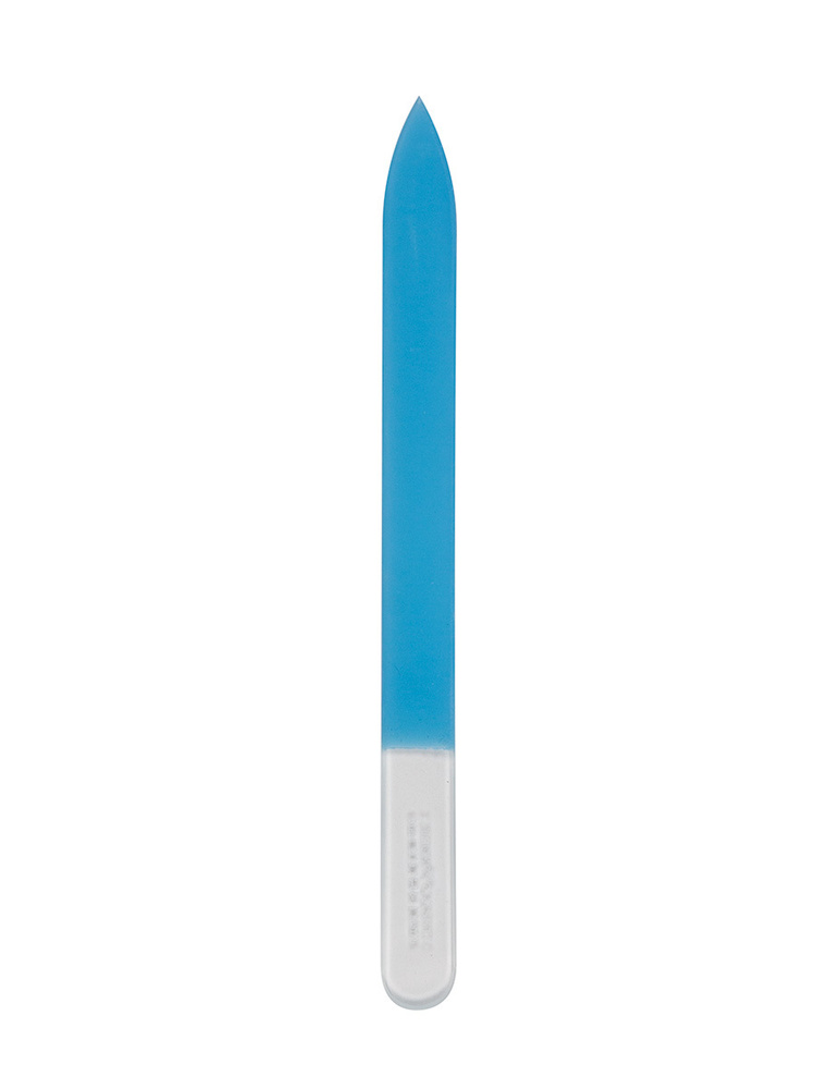 Zinger/ Пилка стеклянная (FG-02-14-P) 2-сторонняя (140 мм), голубая/ Пилочка для ногтей/ Для натуральных #1