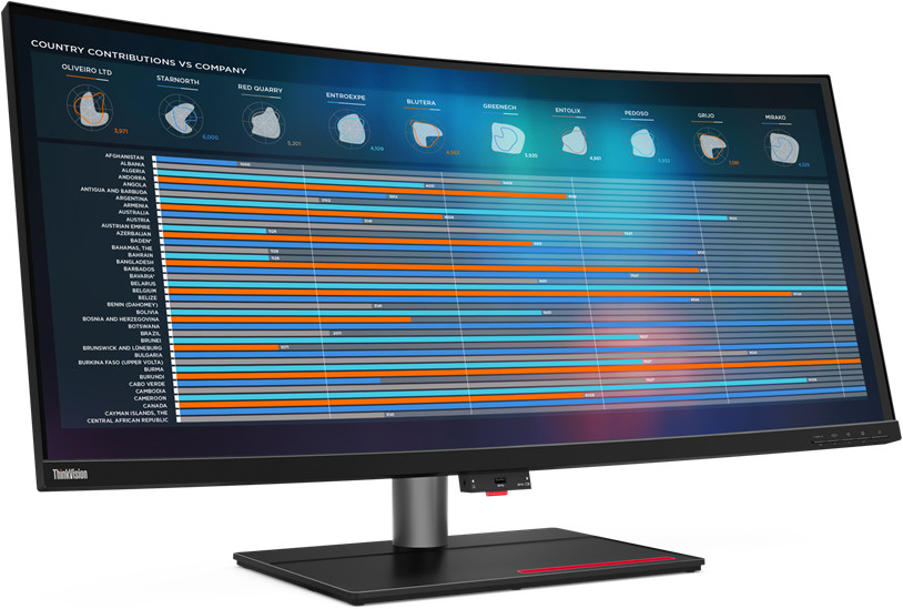 Lenovo 39.7" Монитор ThinkVision P40w-20 (62C1GAT6EU), черный #1