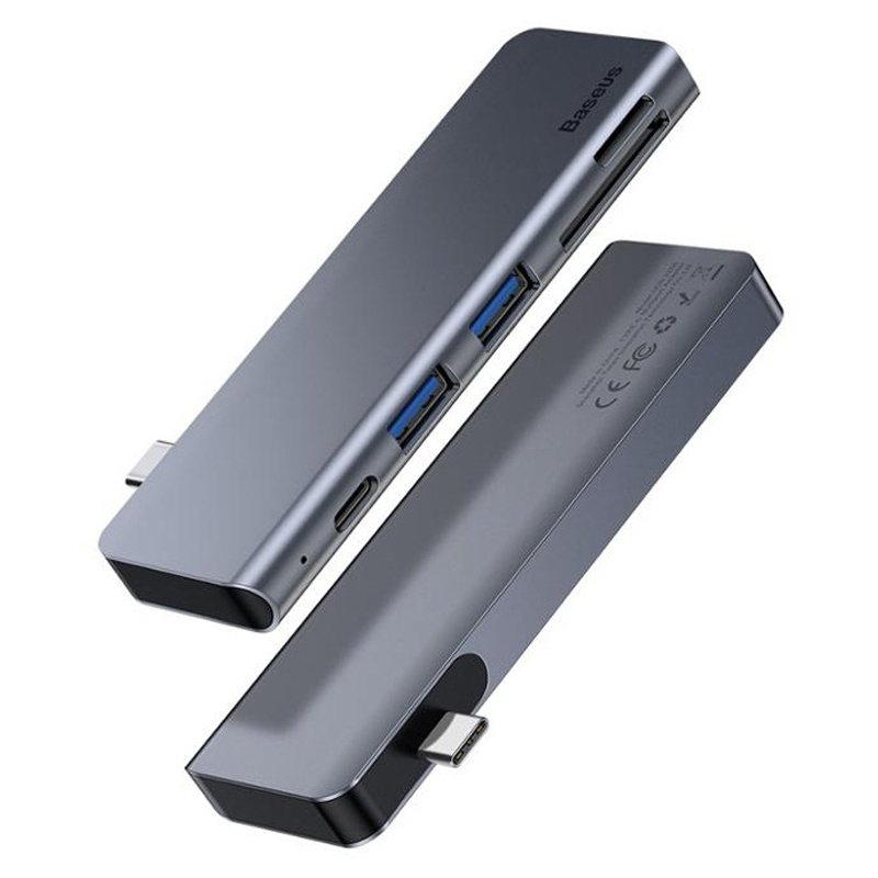 Хаб разветвитель Type C Baseus Harmonica 5-in-1 USB 3.0 Type C Power Delivery TF SD (CAHUB-K0G)  #1