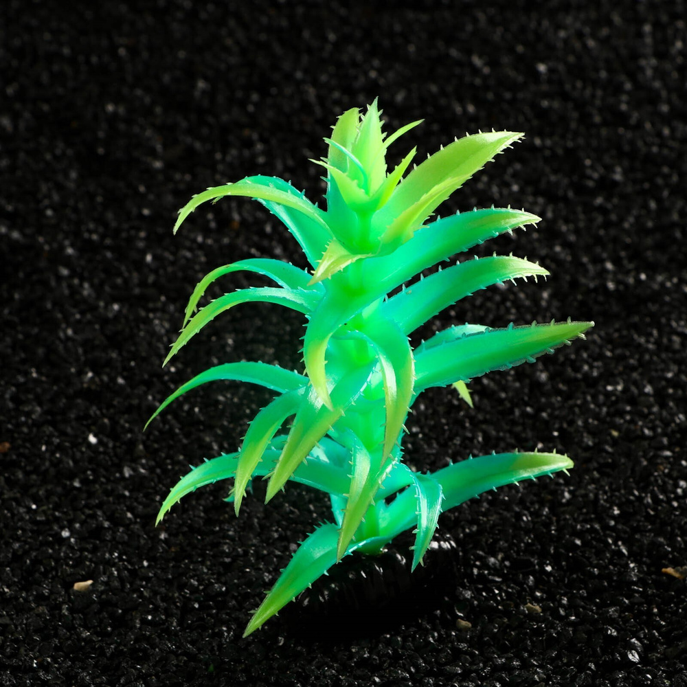 Растение искусственное аквариумное, светящееся, 20 см, зелёное  #1
