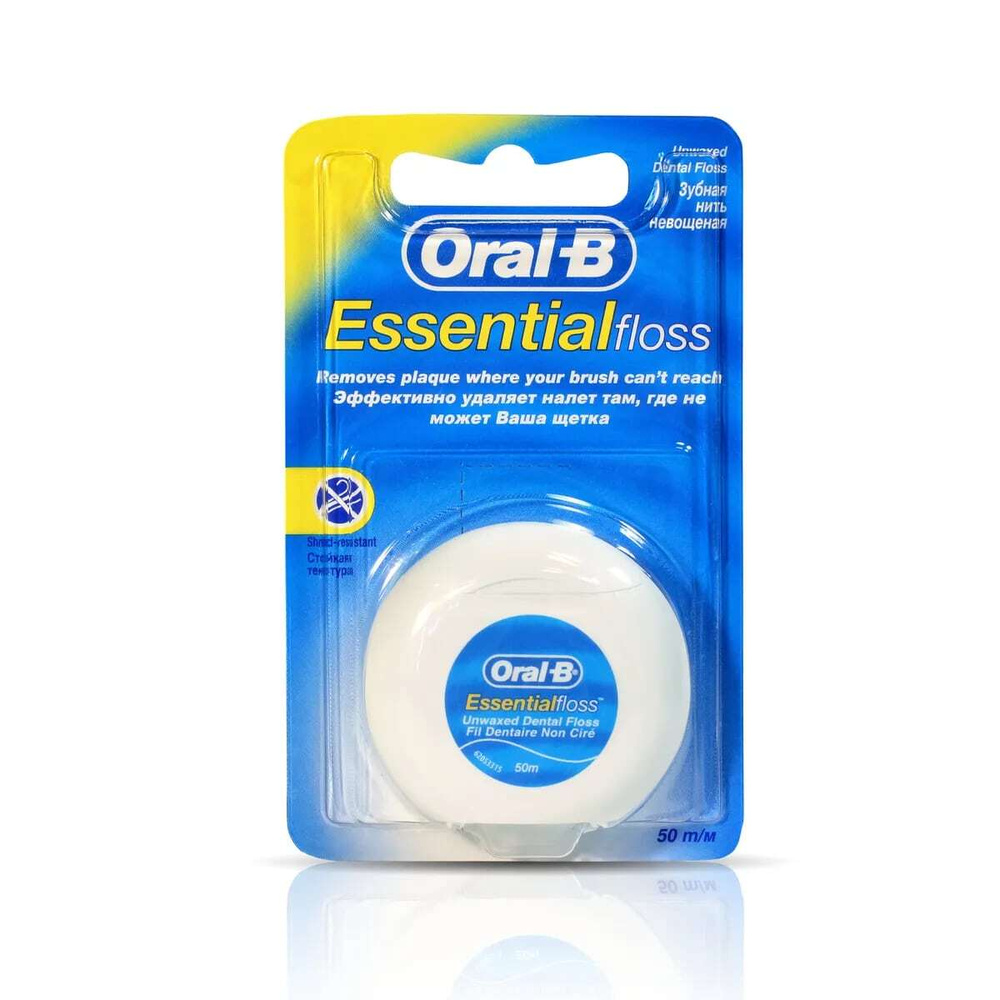 Зубная нить Oral-B Essential, невощеная, 50 м #1