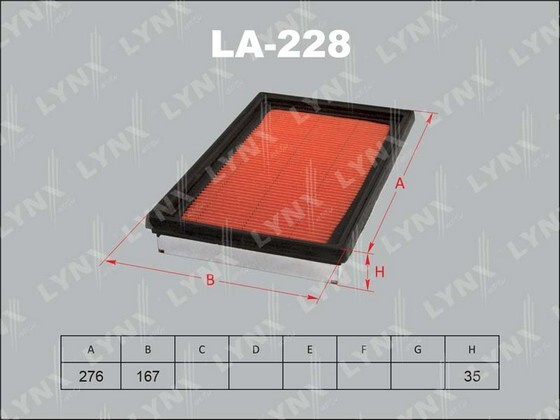 LYNXauto Фильтр воздушный арт. LA228 #1