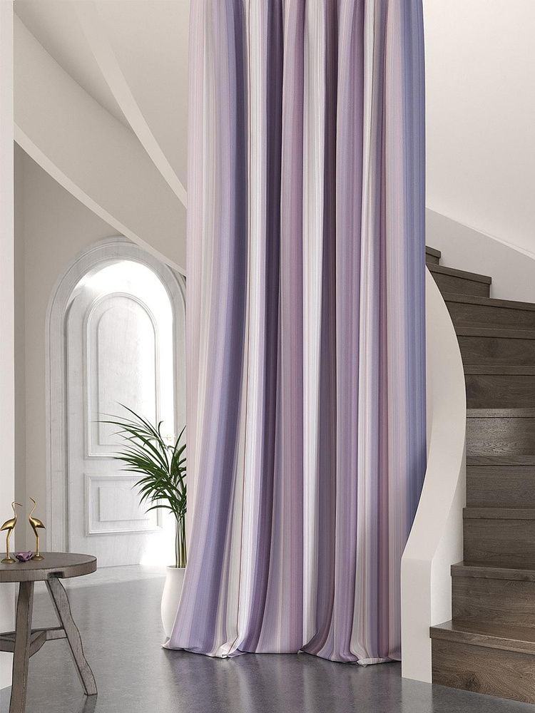 Портьера Габардин AT HOME / шторы в комнату 150х260 см / Киолинс (фиолетовый)  #1
