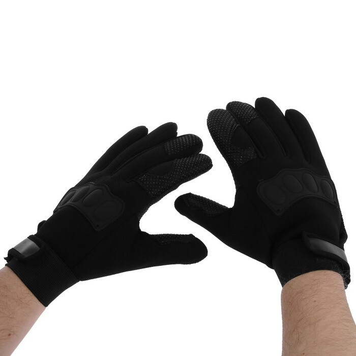 Перчатки мотоциклетные с защитными вставками, одноразмерные, черный  #1