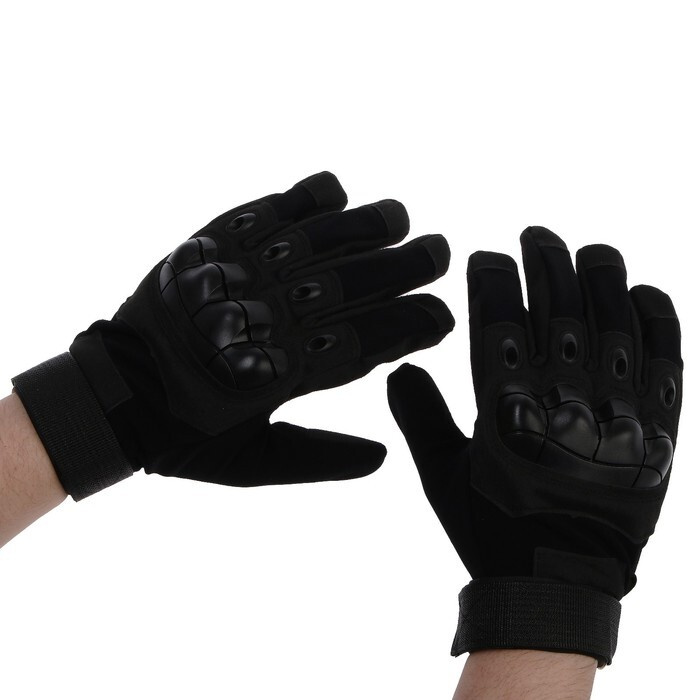 Перчатки мотоциклетные с защитными вставками, размер М, черный  #1