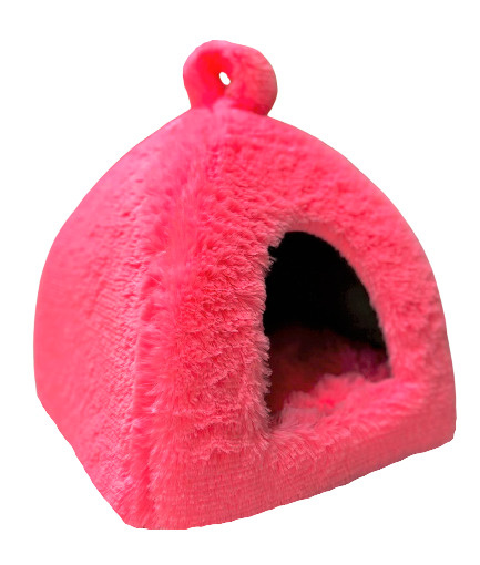 Юрта-домик, лежанка для животных со съемной подушкой эко-мех премиум "Розовая -пантера" Хвостел " 33*33*36 #1