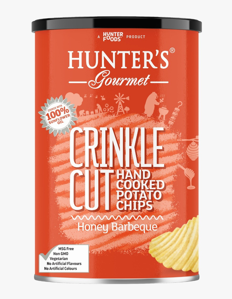 Картофельные чипсы натуральные приготовленные вручную Hunter's Gourmet "Соус медовый барбекю", (140г) #1