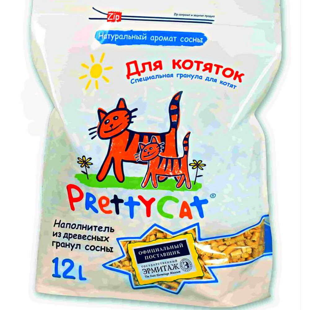 PrettyCat Наполнитель Древесный Впитывающий Без отдушки, Древесный 4000г.  #1