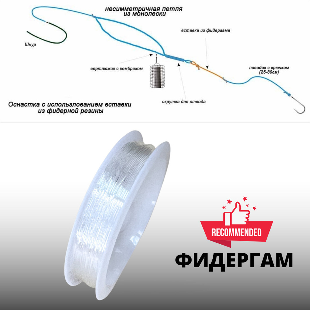 Фидергам Zori Feeder Gum transparent thread 0,6мм 6,5кг 10м #1