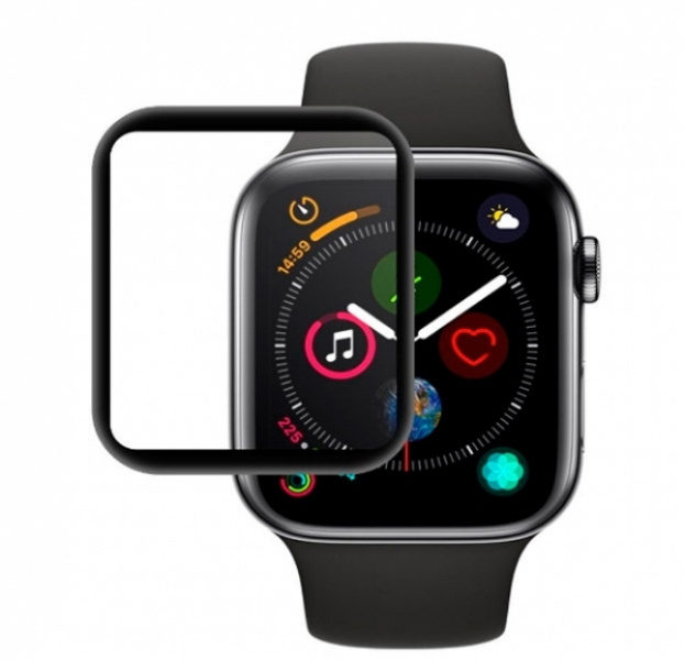 Черное защитное стекло для Apple Watch 40mm 3D Glass #1