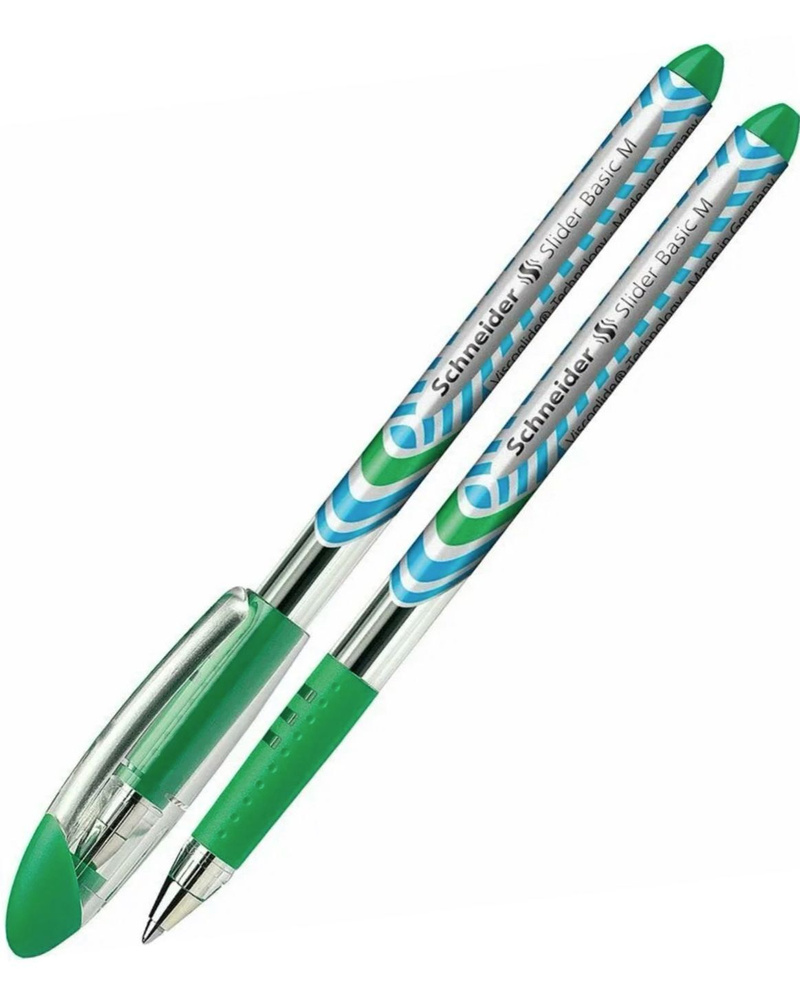 2 шт Шариковая ручка Schneider Slider Basic M 1.0 мм,зеленая #1