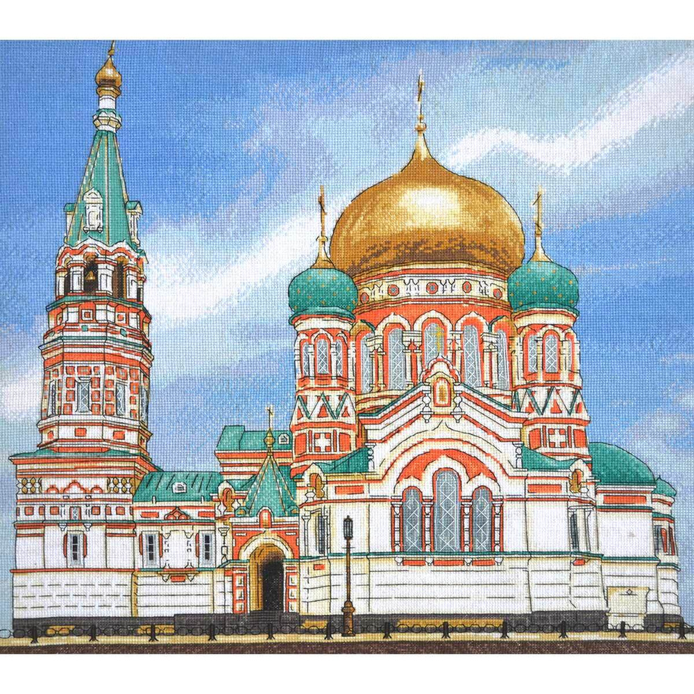 Набор для вышивания крестом Hobby&Pro, вышивка крестиком Успенский собор г.Омск, 45*41 см, 961  #1