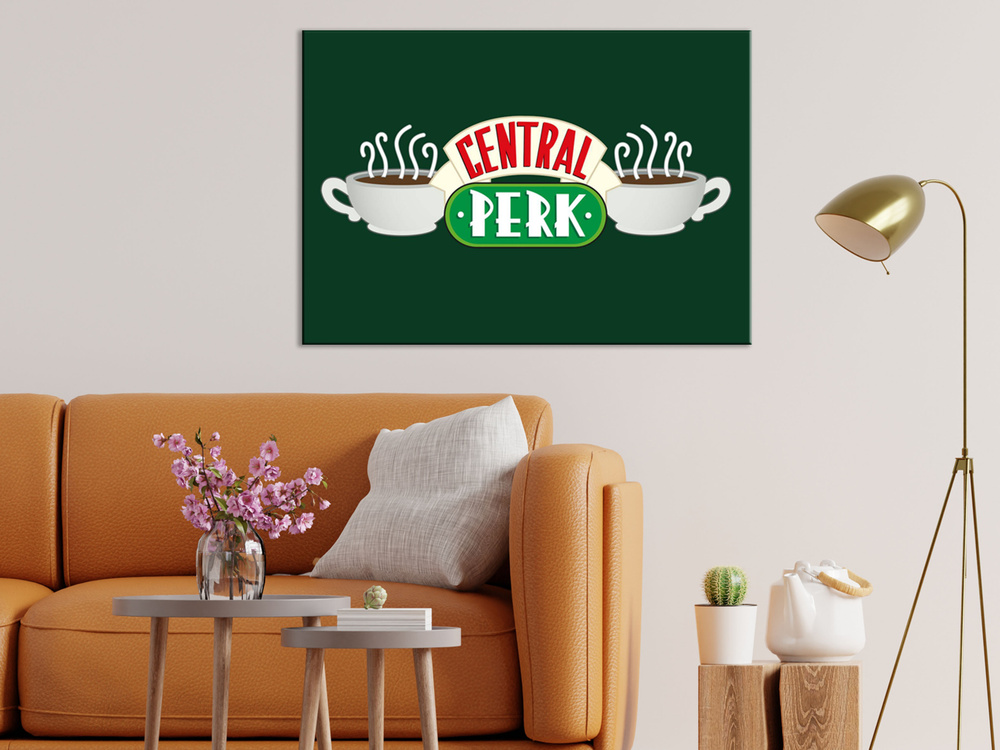 Картина на холсте для интерьера на стену - Друзья, Friends, сериал кафе Central Perk, арт , 60х80  #1