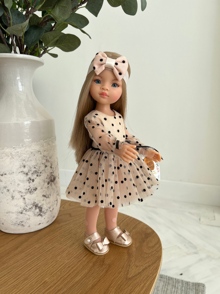 Одежда для кукол Paola Reina (Паола Рейна) 32-34 см, Платье + бант + чулки (без обуви)  #1