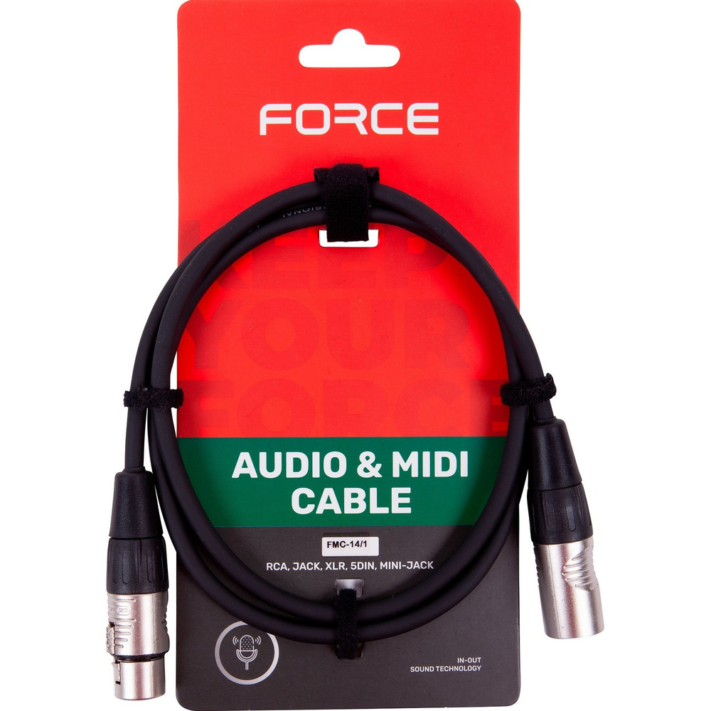 FORCE Аудиокабель XLR/XLR, 1 м, черный #1