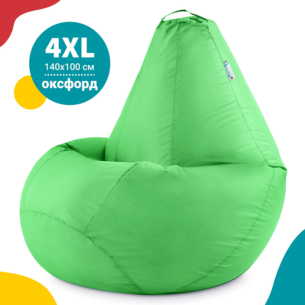 MyPuff Кресло-мешок Груша, Оксфорд, Размер XXXXL,светло-зеленый  #1